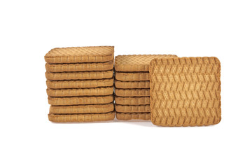 square cookies isolated on white background