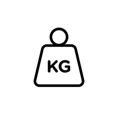 kilogram weight outlined vector icon. Modern simple isolated sign. Pixel perfect vector  illustration for logo, website, mobile app and other designs - obrazy, fototapety, plakaty