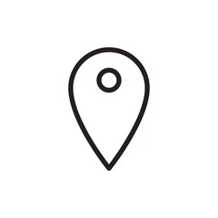 location pin outlined vector icon. Modern simple isolated sign. Pixel perfect vector  illustration for logo, website, mobile app and other designs