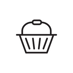 one handled shopping basket outlined vector icon. Modern simple isolated sign. Pixel perfect vector  illustration for logo, website, mobile app and other designs