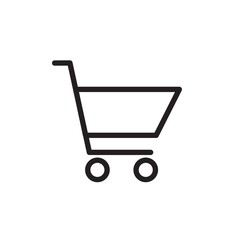 shopping cart, shopping trolley outlined vector icon. Modern simple isolated sign. Pixel perfect vector  illustration for logo, website, mobile app and other designs