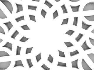 Decorative design element. Patterns with geometric ornament. Circular ornamental symbol. Islam, Arabic and Indian, ottoman motifs. 3D rendering