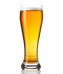 glass of beer isolated on white background.
