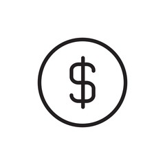 usd sign, dollar outlined vector icon. Modern simple isolated sign. Pixel perfect vector  illustration for logo, website, mobile app and other designs