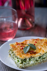 Lasagna with spinach