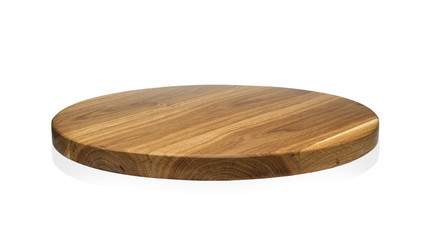 Cutting board made from oak, isolated on white background