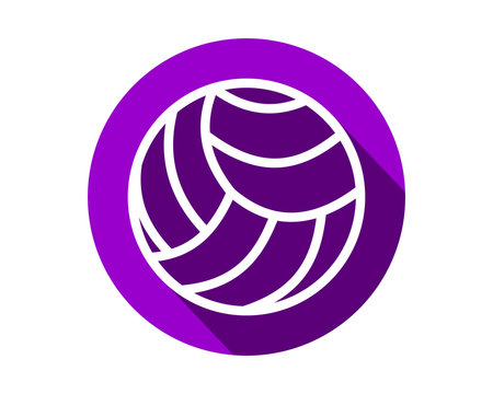 purple volley ball icon circle sports equipment tool utensil image vector