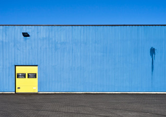 Blue industrial facade