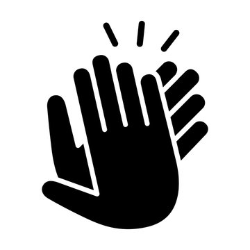 Hands clapping, applauding or ovation applause gesture making noise flat icon for apps and websites 