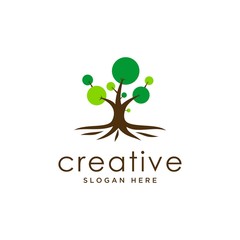 Obraz premium tree logo vector