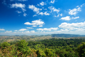Fototapeta na wymiar Panoramic view mountain range on Nature Trail in Khao Kho National Park in Phetchabun, Thailand