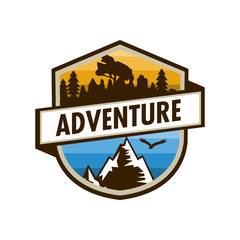 Adventure Outdoor Unique Shield Badge Design