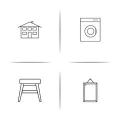 Home Appliances And Equipment simple linear icon set.Simple outline icons