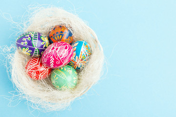 Colorful shiny easter eggs