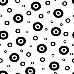 Seamless pattern. Abstract background with black and white circles