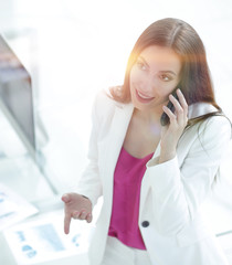 female Manager talking on the phone