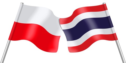 Flags. Poland and Thailand