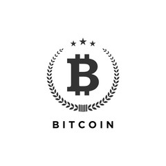 Obraz premium bitcoin and blockchain logo vector illustrations