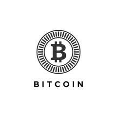 bitcoin and blockchain logo vector illustrations