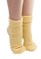 warm socks on leg isolated