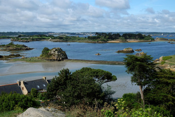 The landscape with bay in Bretagne, France