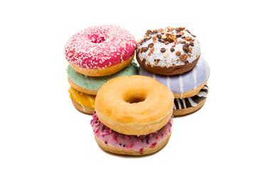 Obraz na płótnie Canvas donuts in colored glaze