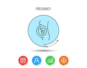 Pregnancy icon. Medical genecology sign.