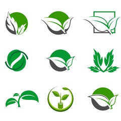 Tree logo set,People logo set,green eco logo,Vector logo template