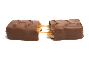 chocolate bar with nuts isolated