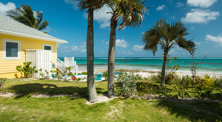 Colorful houses in Eleuthera Island, Bahamas