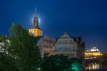 Naklejka premium praga di notte e luna 