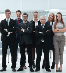 Fototapeta premium senior businessman and his confident business team