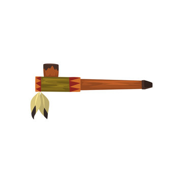 Traditional Indian smoking pipe vector Illustrationon a white background
