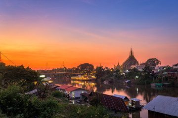 Fototapeta premium Old Tricycle with Natural evening at Raft Village in Phitsanulok, Thailand. January 21, 2018.
