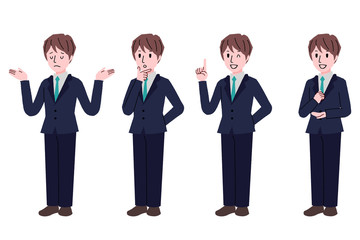 ビジネス：男性　ジェスチャー　セット