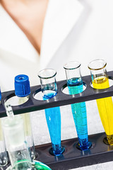 Laboratory assistant chemical analysis. Chemical laboratory.