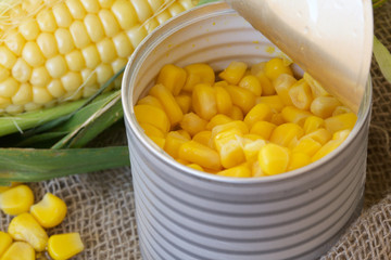 Canned whole kernel sweet corn.