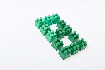 figures from a colored cubes designer on a white background