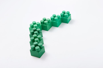 figures from a colored cubes designer on a white background