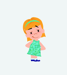 White girl smiling peacefully.