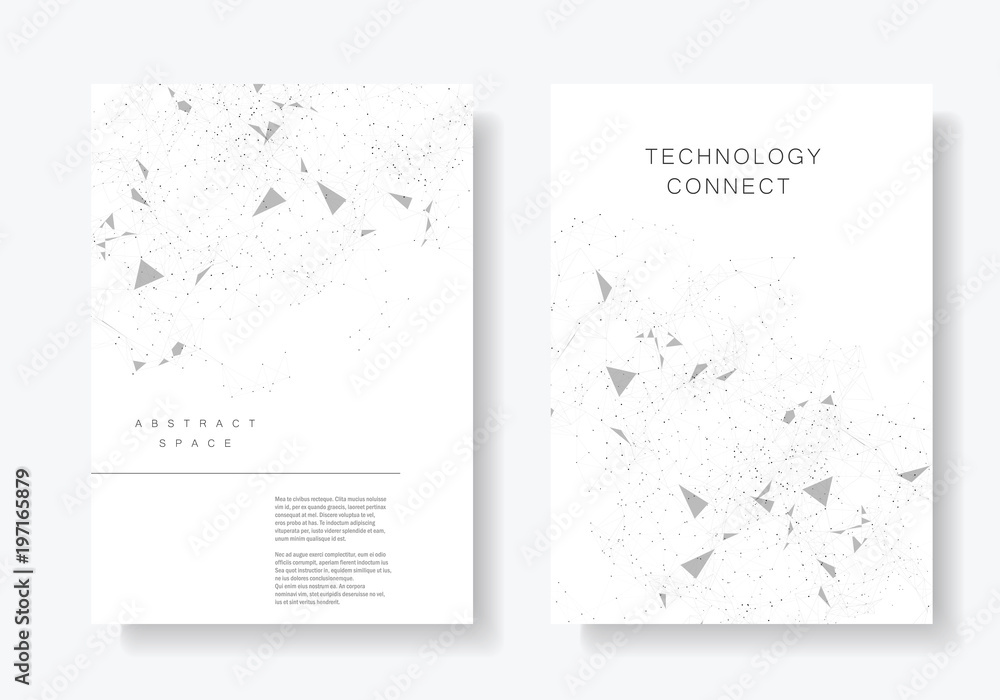 Aufkleber cover brochure or book with abstract pattern of connected points and lines