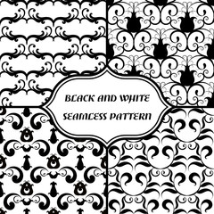 Black-and-white abstract pattern. Oriental style