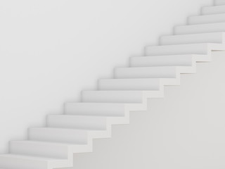 3d rendering of white room with white stair on the wall