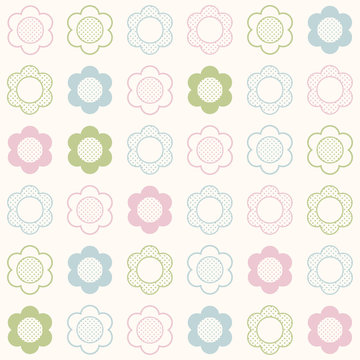 seamless cute simple floral geometric pattern
