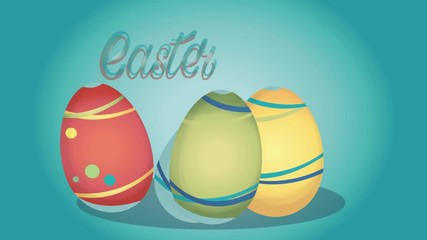 Easter Sale Video Banner with Colorful Eggs