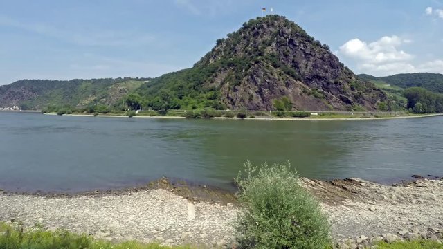Rock of Loreley in St. Goarshausen time lapse, Germany