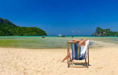Beautiful woman on the beach