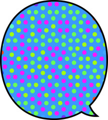 Psychedelic color dot speech balloon 11