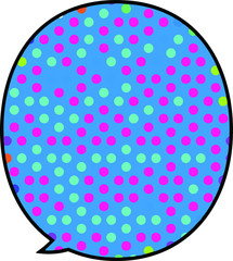 Psychedelic color dot speech balloon 10