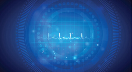 Cardiogram, normal heart rhythm on an abstract background